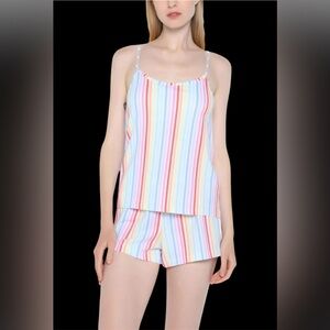 Calvin Klein Colorful Striped Tank and Shorts Pajama Set | Size M
